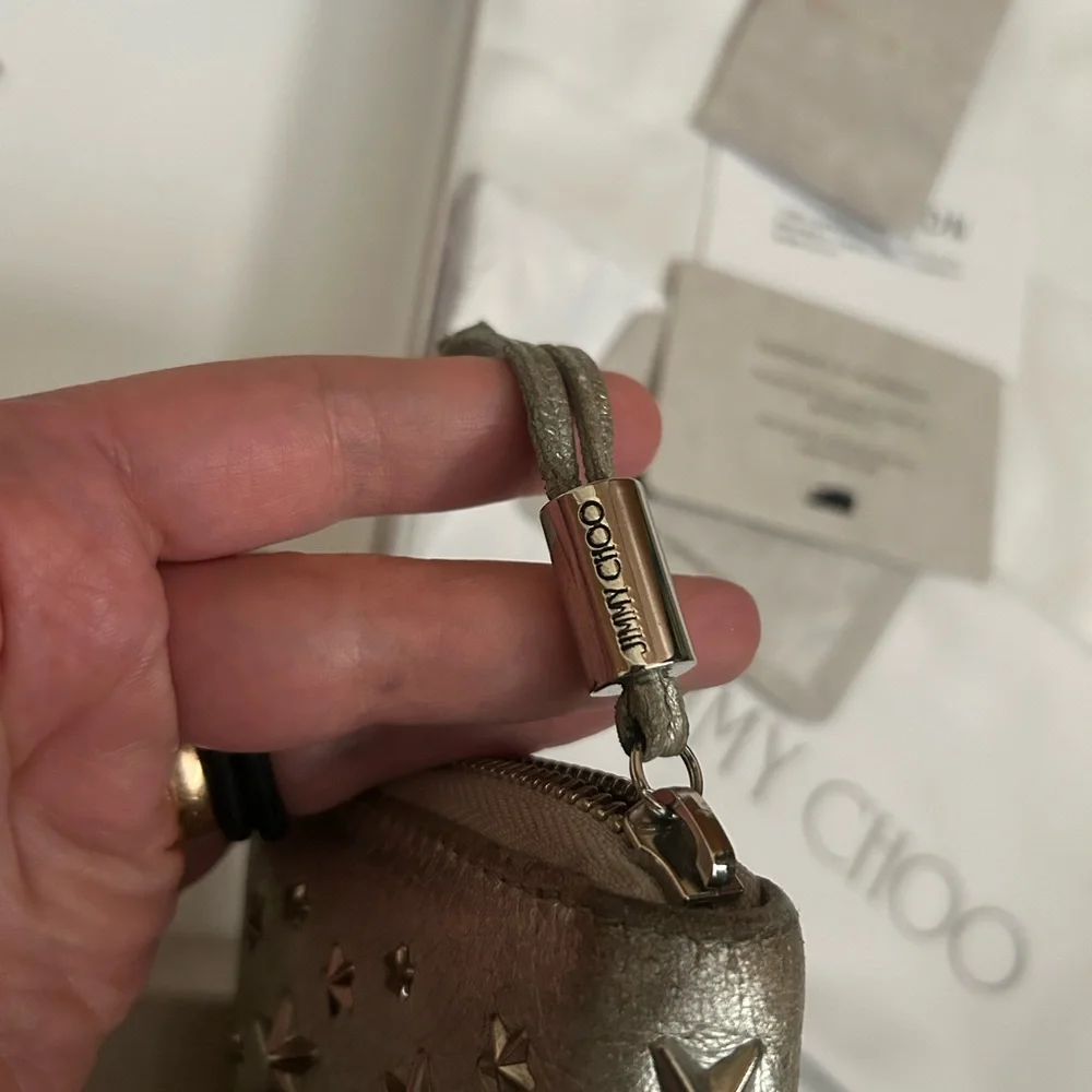 Jimmy Choo Authentic Washed Metallic Deerskin With COA/ Dust Bag/ Box